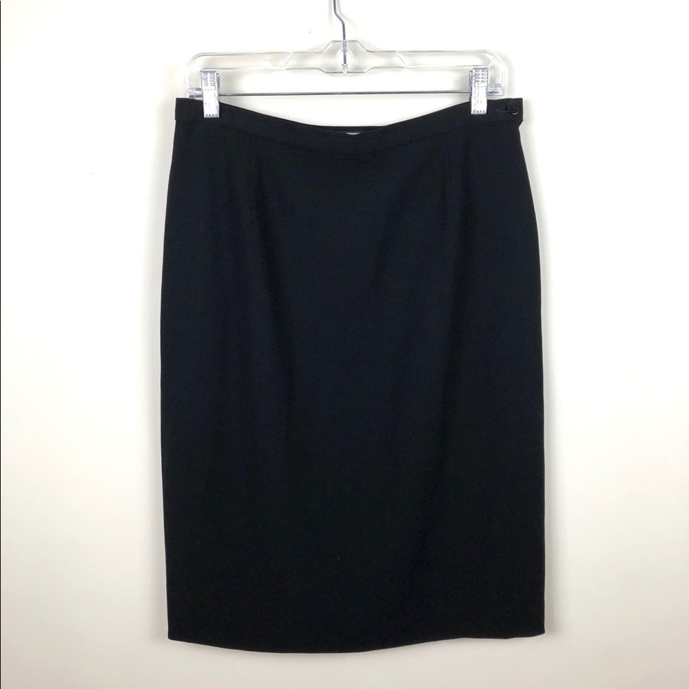 Giorgio Armani Vintage Black Wool Skirt 46 10 90's
